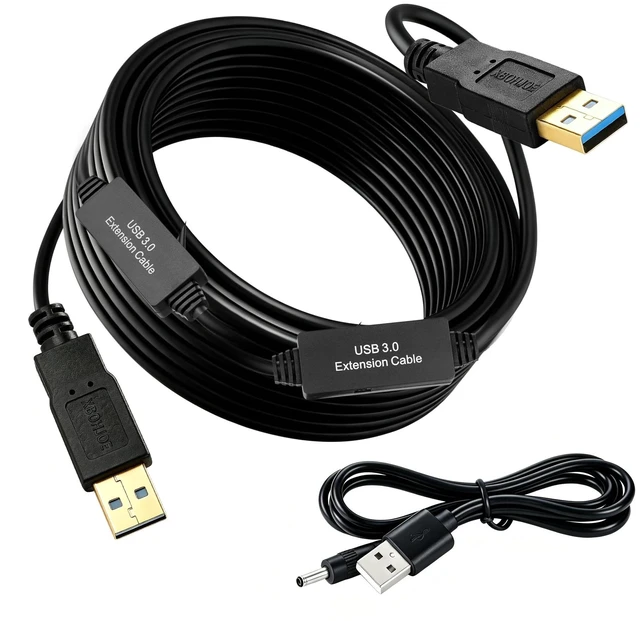 Main image of XBOHJOE USB 3.0 Male to Male Cable 50ft Type A Male to A Male Cord 5 Gbps Double USB a to USB a Cable Compatible with Hard Drive Cooling Fan/pad DVD Player and More (Black, 50FT)