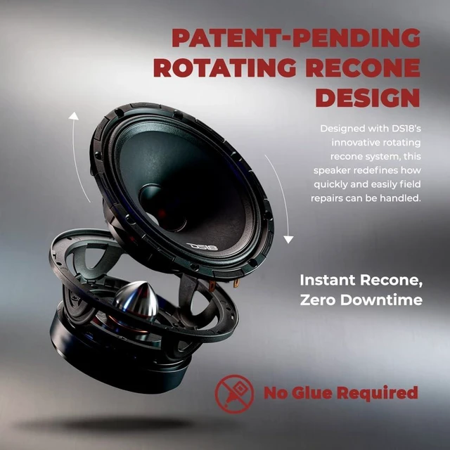 Alt view image 3 of 5 - DS18 PROJECT360.68B 6.5" Bullet Midrange Speaker, 600W Max Power, 300W RMS, 8 Ohm, 98dB, 1.75" Voice Coil, Patent-Pending Rotating Recone Design for Quick Repair