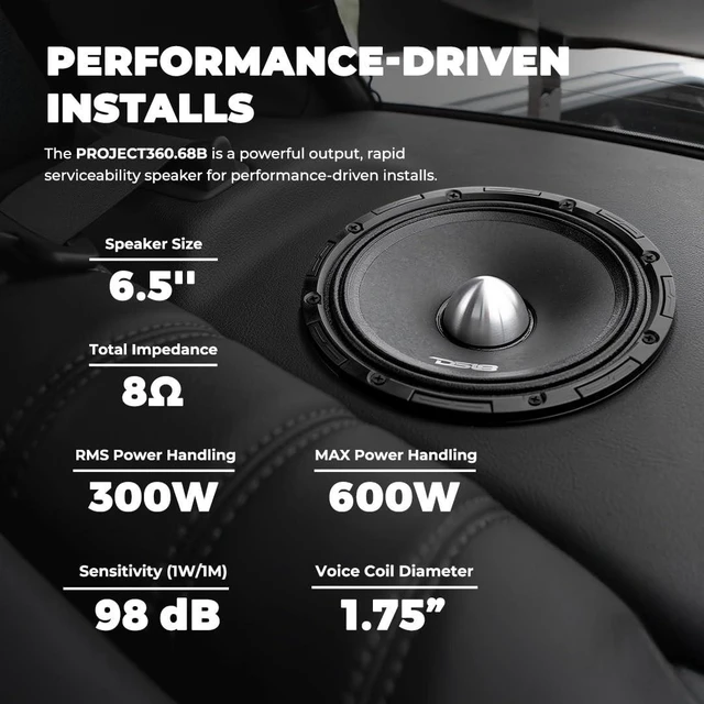 Alt view image 4 of 5 - DS18 PROJECT360.68B 6.5" Bullet Midrange Speaker, 600W Max Power, 300W RMS, 8 Ohm, 98dB, 1.75" Voice Coil, Patent-Pending Rotating Recone Design for Quick Repair