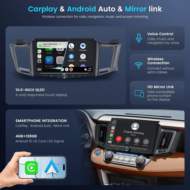 Alt view image 3 of 5 - (8Core + 128GB) Android 5G WiFi Car Radio Stereo for 2013-2018 Toyota RAV4