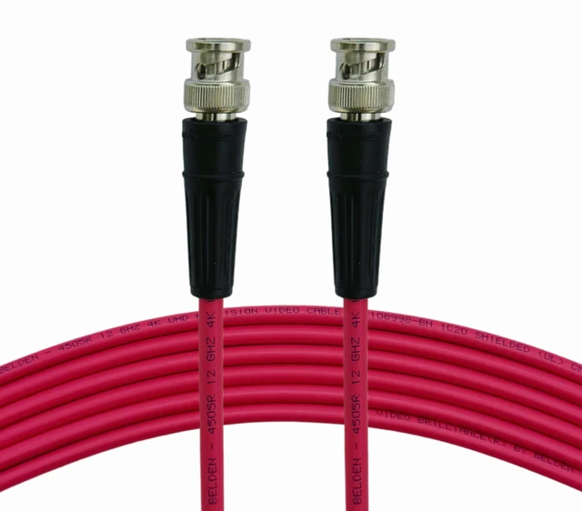Main image of AV-Cables 12G 4K UHD SDI BNC RG59 Cable - Belden 4505R - Red (1.5ft)