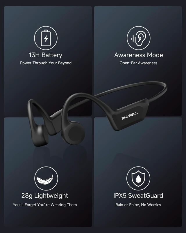 Alt view image 4 of 5 - Bone Conduction Headphones for Workouts & Running: Headphones for Workouts