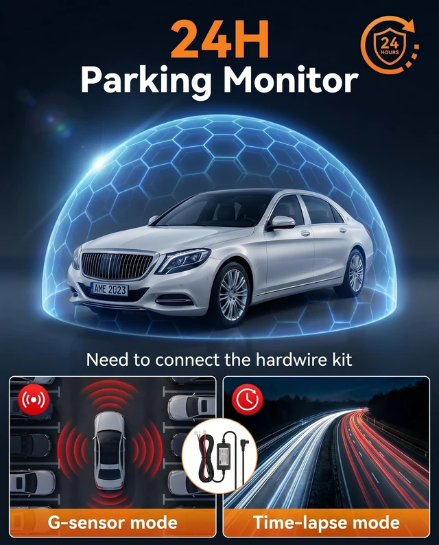 Alt view image 4 of 5 - Dash Cam Front and Rear Inside, 4K Full HD 3 Channel Dash Camera for Car