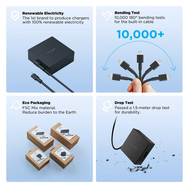 Alt view image 3 of 5 - Innergie 140W USB C Laptop Charger for Dell, Lenovo, HP, ASUS, Acer, MSI