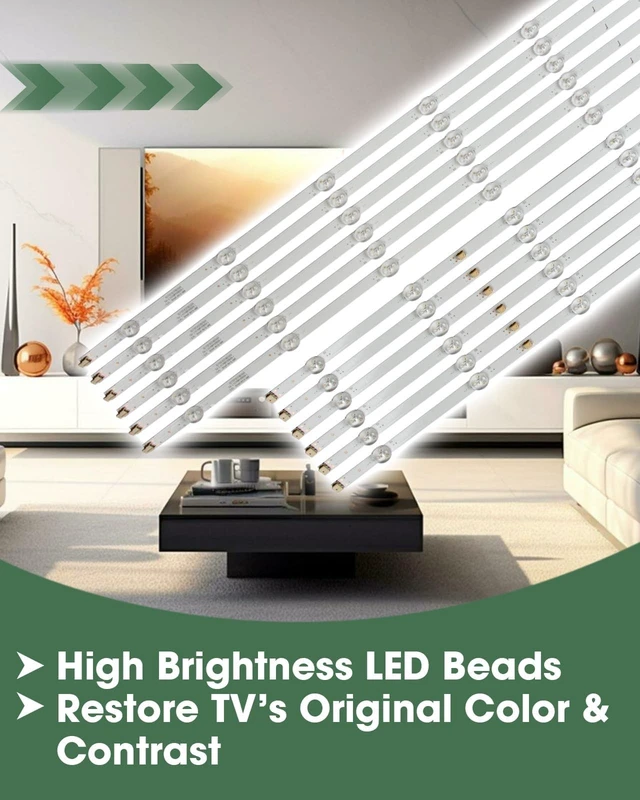 Alt view image 3 of 5 - 12Pcs LED Backlight Strips 65 Inch TV Fit for Sony XBR-65X800G