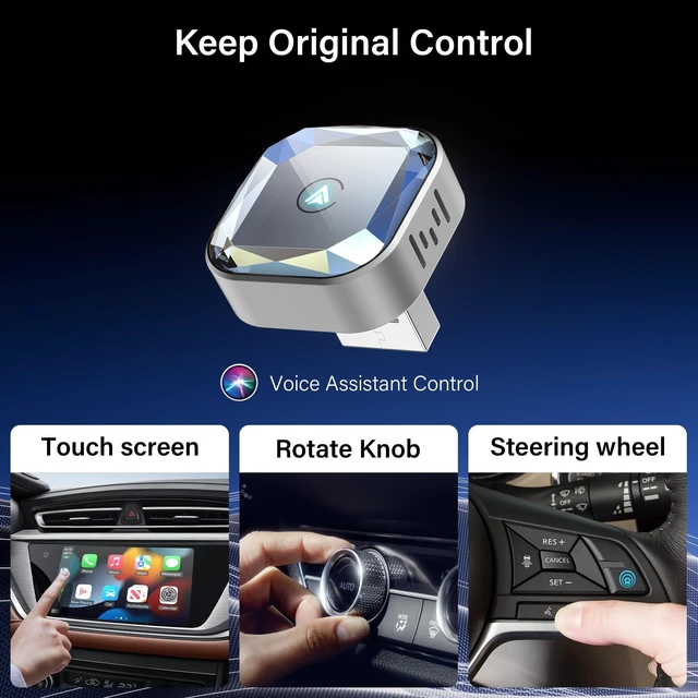 Alt view image 4 of 5 - Wireless CarPlay Adapter for iPhone & Android Phone 2-in-1 CarPlay Dongle