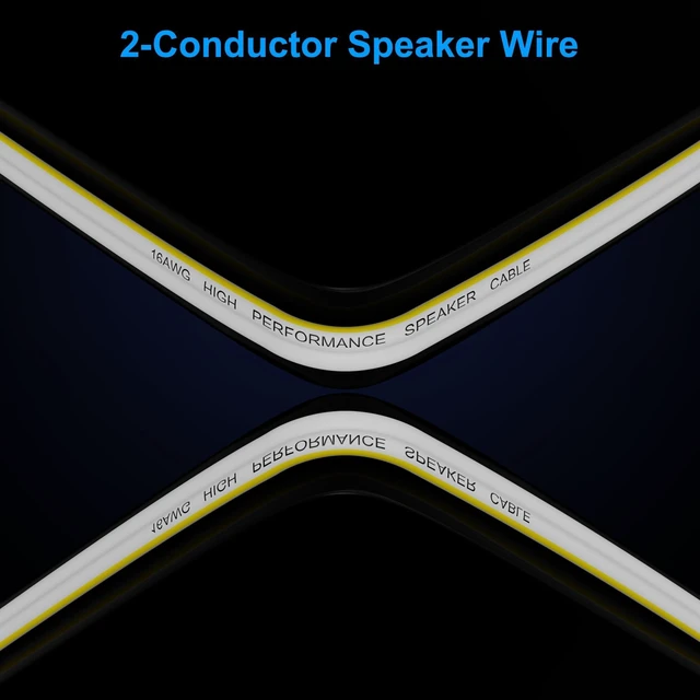 Alt view image 5 of 5 - Mygatti 16AWG Speaker Wire 150 FT, 16/2 Gauge Audio Speaker Wire, for Car Speakers Stereo, Home Theater, Automotive Wire, White Jacket with Yellow Polarity Marker, CCA, 2 Conductors Electrical Wire