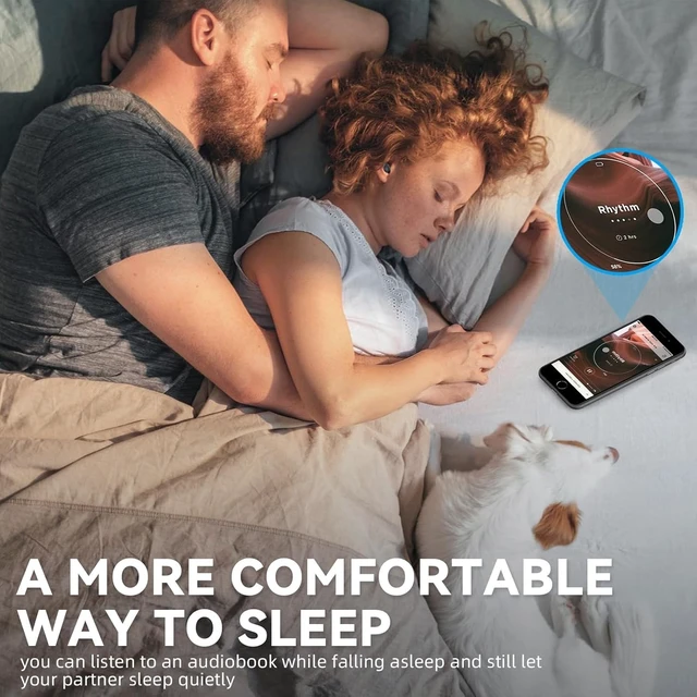 Alt view image 5 of 5 - Houlyn Sleep Earbuds for Side Sleepers, Wireless Noise Cancelling Sleep Headphones with Sleep Mode, LED Power Display, Comfort Fit for Sleeping, Working, Hiking (Gold)