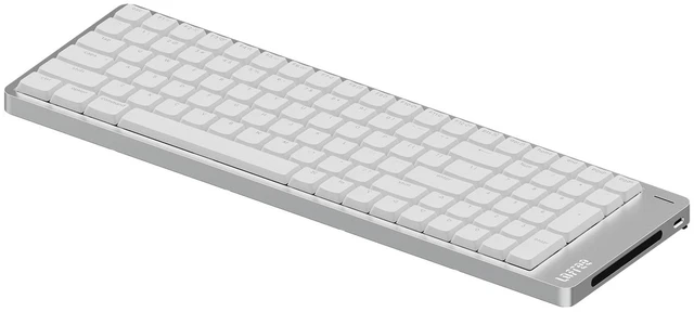 Main image of LOFREE Flow2 Low-Profile Mechanical Keyboard, CNC Aluminum Body with Gasket Mount, Tri-Mode Wireless, Hot-Swappable & VIA Compatible, Side Touch Bar, for Mac/Windows (Silver with Silence, 100 K