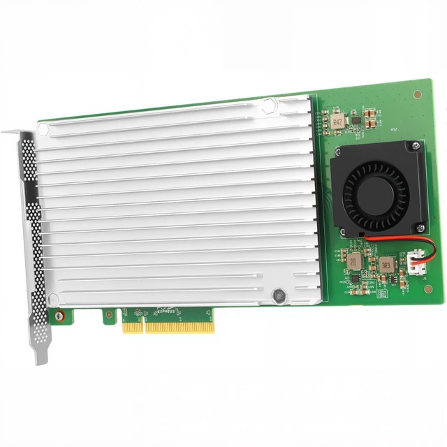 Alt view image 2 of 5 - Quad M.2 NVMe Card SSD PCIe Card with Marvell 88NR2241B0 PCIe 3.0 x8