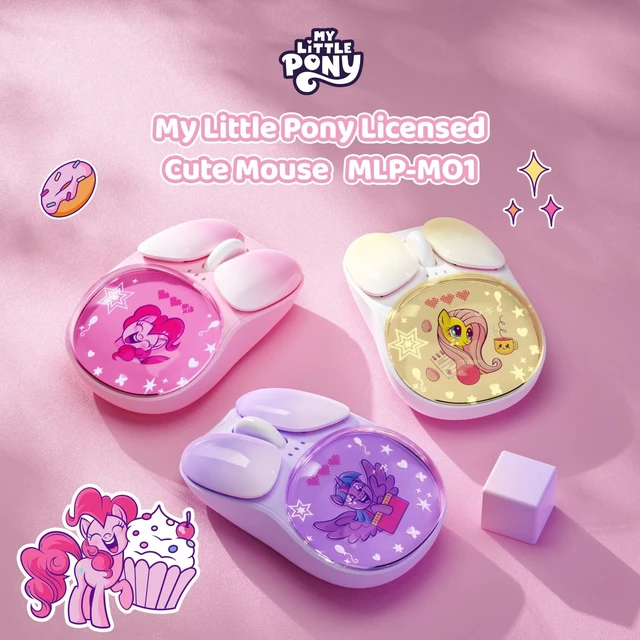 Alt view image 2 of 5 - My Little Pony M01 Silent Wireless Mouse, Quiet Clicks, 3 Adjustable DPI (800/1200/1600), Dual-Mode (2.4GHz/Bluetooth), Ergonomic for Mac/Windows (Pink)