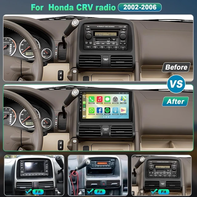 Alt view image 2 of 5 - (8 Core + Android 15) Car Radio Stereo for Honda CRV 2002-2006 4GB+64GB