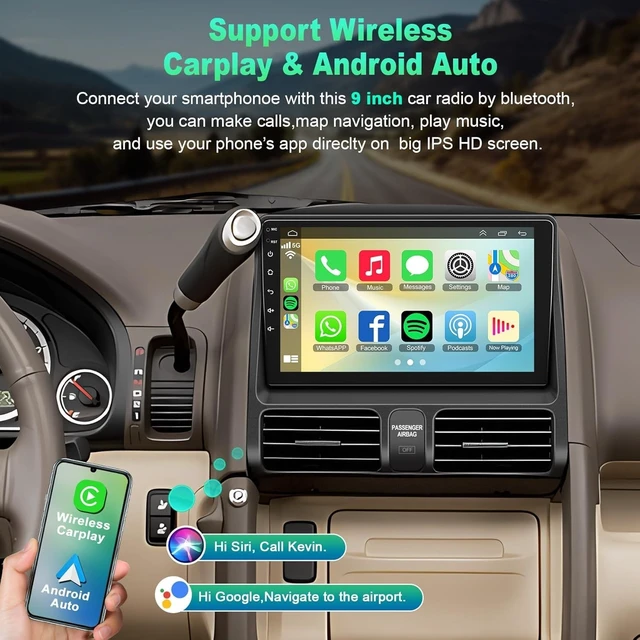 Alt view image 3 of 5 - (8 Core + Android 15) Car Radio Stereo for Honda CRV 2002-2006 4GB+64GB