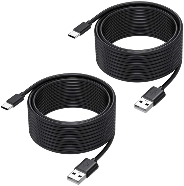 Main image of URELEGAN USB A to USB C Cable 25FT 2-Pack,PS5 Controller Charger Cord