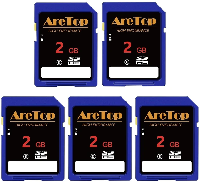 Main image of SD Card 2GB 5 Pack, AreTop Class 6 SDHC Memory Cards
