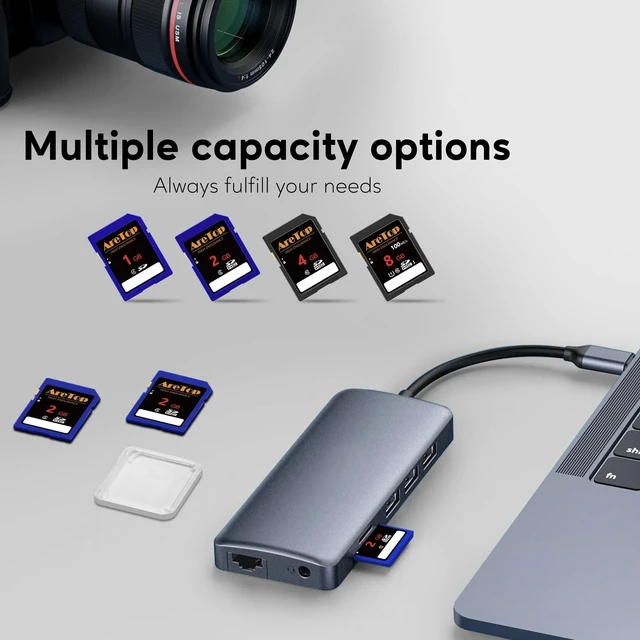 Alt view image 2 of 5 - SD Card 2GB 5 Pack, AreTop Class 6 SDHC Memory Cards