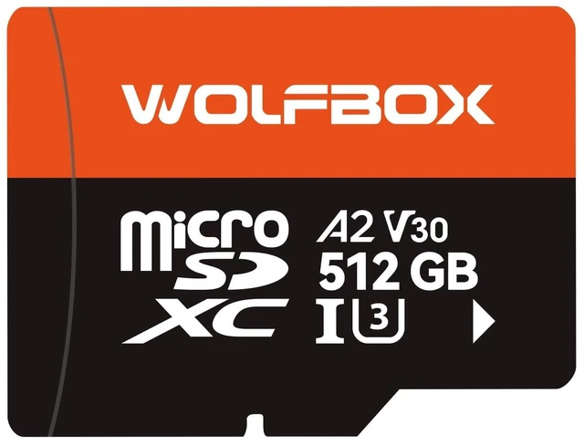 Main image of WOLFBOX 512GB MicroSD Card with SD Adapter, Up to 100MB/s, U3 A2 V30, High Speed Transfer, Supports 4K UHD Video Recording, Compatible with G840S / G930 / G900Core / G900PRO / G900 Tripro Dash Cams