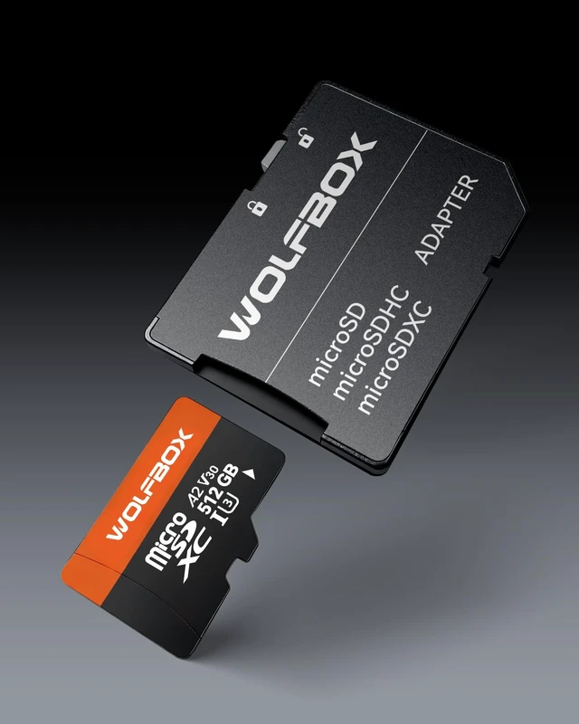 Alt view image 2 of 5 - WOLFBOX 512GB MicroSD Card with SD Adapter, Up to 100MB/s, U3 A2 V30, High Speed Transfer, Supports 4K UHD Video Recording, Compatible with G840S / G930 / G900Core / G900PRO / G900 Tripro Dash Cams
