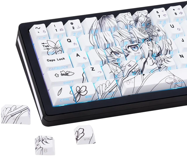Main image of JOLINTAL White Japanese Keycap for Minimalist Gaming Keyboard Custom