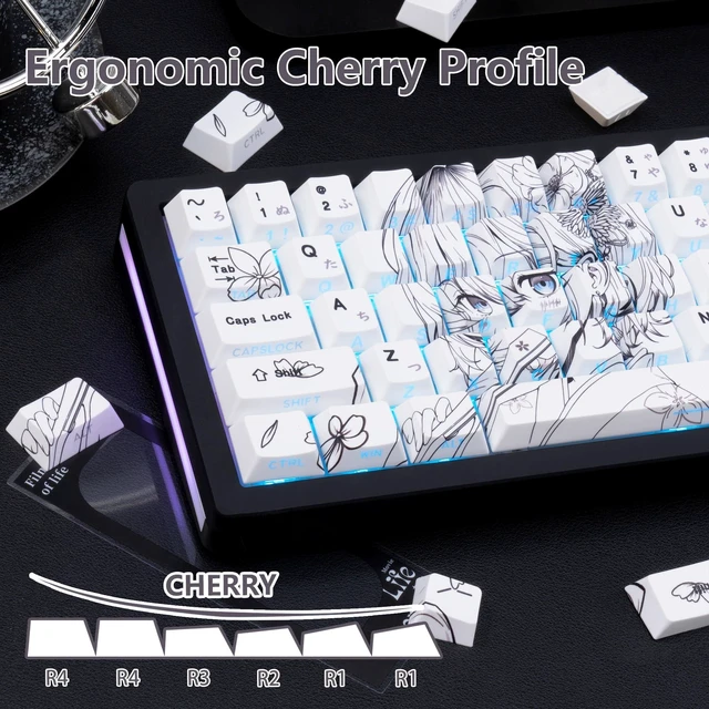 Alt view image 3 of 5 - JOLINTAL White Japanese Keycap for Minimalist Gaming Keyboard Custom