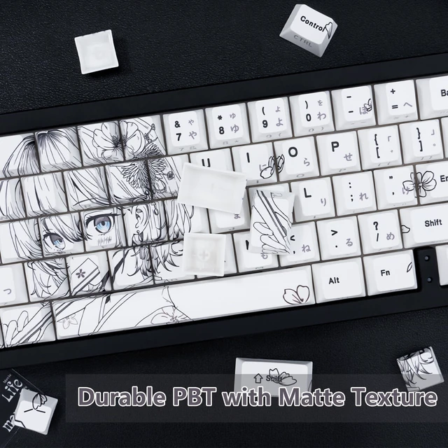 Alt view image 4 of 5 - JOLINTAL White Japanese Keycap for Minimalist Gaming Keyboard Custom