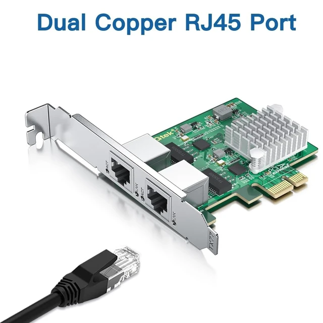 Alt view image 2 of 5 - H!Fiber 2.5Gbase-T PCIe NIC with Realtek RTL8125 Chip, 2.5Gb Network Card, 2500/1000/100 Mbps,Dual RJ45 Ports, PCIe X1, Ethernet Card for Windows/Windows Server/Linux