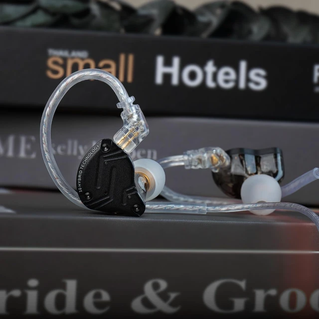 Alt view image 2 of 5 - KZ in Ear Monitor IEM Headphones,1DD+5BA Hybrid Wired Gaming Earbuds,KZ in Ear Monitor Gaming Earbuds Earphones with 2PIN Cable for Audiophile (Dark-Type C, with Microphone)