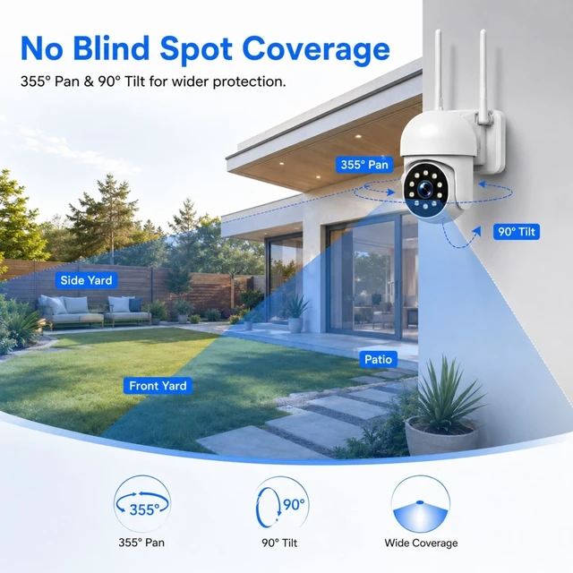 Alt view image 5 of 5 - Camcamp Wireless Security Camera System with 10 Inch Monitor, 8 PTZ Cameras