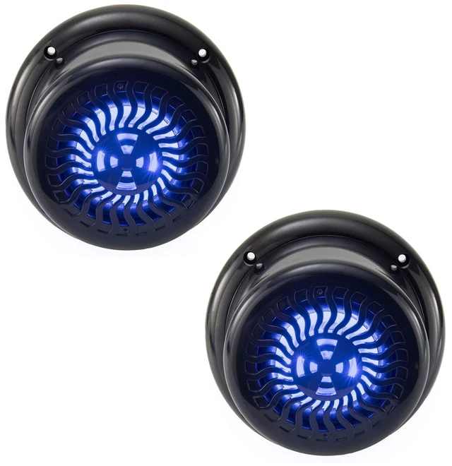 Main image of RecPro 2 Pack RV Flush Mount Speakers ^^ 5.25" Black ^^ Blue LED