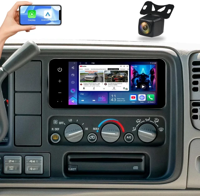 Main image of DVRMEDIA Car Stereo for Chevy Tahoe 1995-2002 GMC Yukon 1995-2002 Carplay