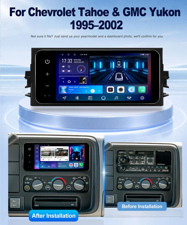 Alt view image 2 of 5 - DVRMEDIA Car Stereo for Chevy Tahoe 1995-2002 GMC Yukon 1995-2002 Carplay