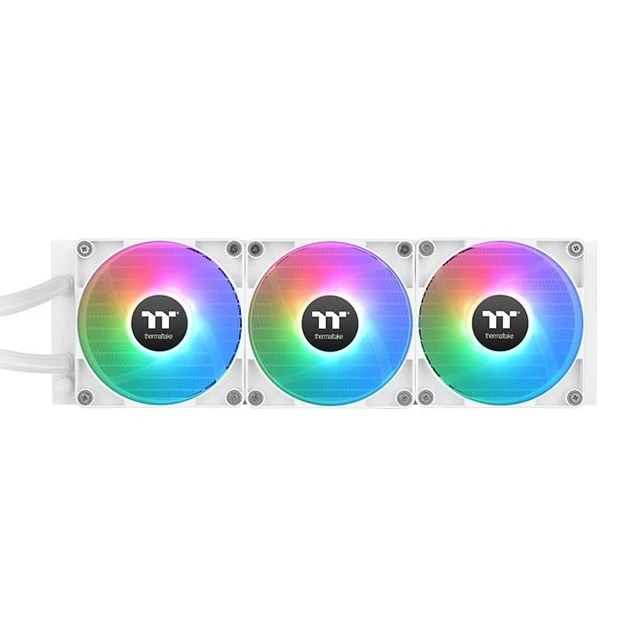 Alt view image 3 of 5 - Thermaltake TH360 V2 Ultra ARGB Sync/AlO Liquid Cooler/ARGB Fan 120 * 3/PWM 500~1500rpm/Water Block 2.1" LCD/White, CL-W405-PL12SW-A