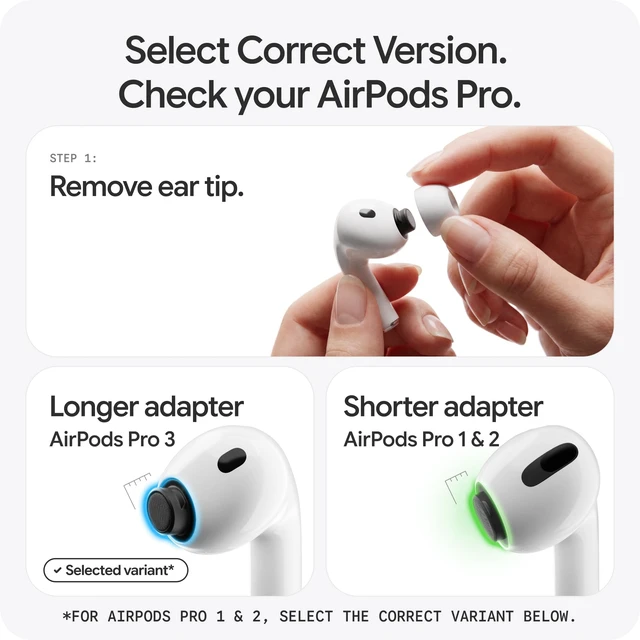 Alt view image 2 of 5 - Foam Masters Ultra-Premium Memory Foam Ear Tips for AirPods Pro 1st & 2nd Gen ^^ 3 Pairs ^^ New Ver. ^^ Secure Fit ^^ Super Comfort ^^ Better Noise Cancel ^^ Replacement Buds (Small, White)