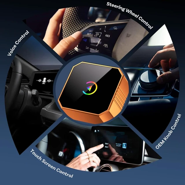 Alt view image 4 of 5 - Fabater Android Auto Adapter, WiFi Bluetooth Connection Wireless Car Adapter, Plug and Play, Convert Wired to Wireless Car Play Adapters, Auto Reconnect No Latency (Color Pattern)