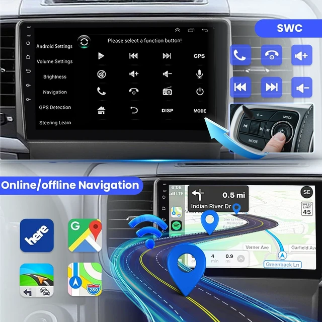 Alt view image 5 of 5 - 9'' Car Stereo for Dodge RAM 1500 2500 3500 2013-2018 with Wireless CarPlay and Touch Screen Radio Replacement,2+64G ROM(Only fit Manual AC)