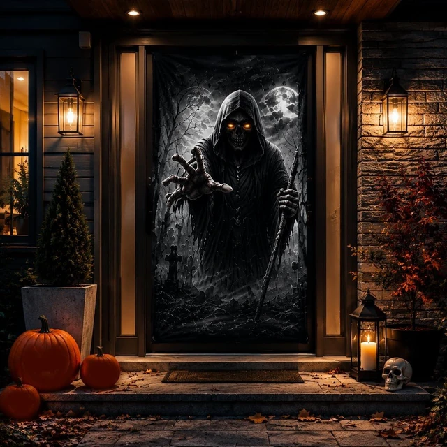 Main image of 80" Halloween Ghost Projection Screen, Sheer Window Decor, Haunted House