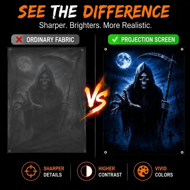 Alt view image 3 of 5 - 80" Halloween Ghost Projection Screen, Sheer Window Decor, Haunted House