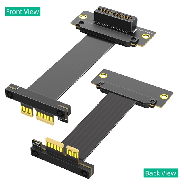 Alt view image 2 of 5 - Mustpoint PCI-e PCI Express 5.0 1X Extension Cable (Dual Vertical 90 Degree Direction)