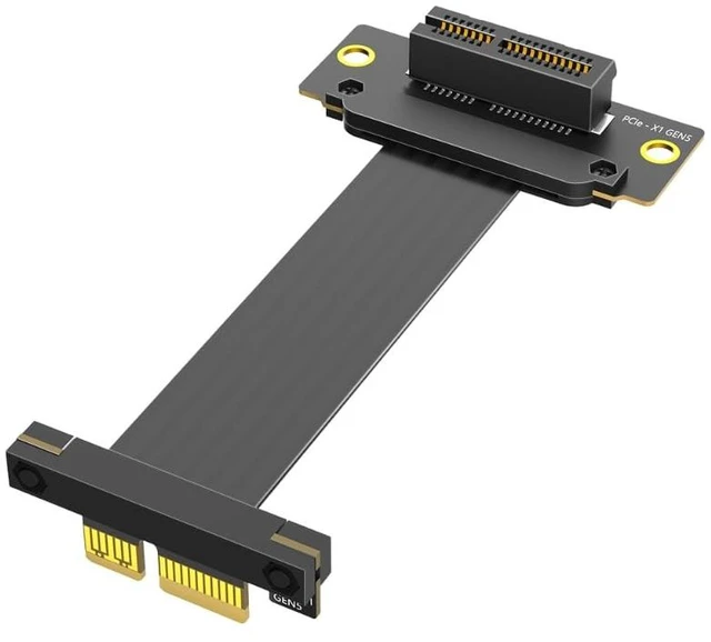 Main image of Mustpoint PCI-e PCI Express 5.0 1X Extension Cable (Dual Vertical 90 Degree Direction)