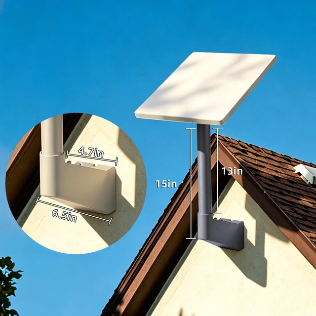 Alt view image 3 of 5 - Starlink Mini Wall Mount, 360 Adjustable Metal Bracket Eave Roof Mount Kit