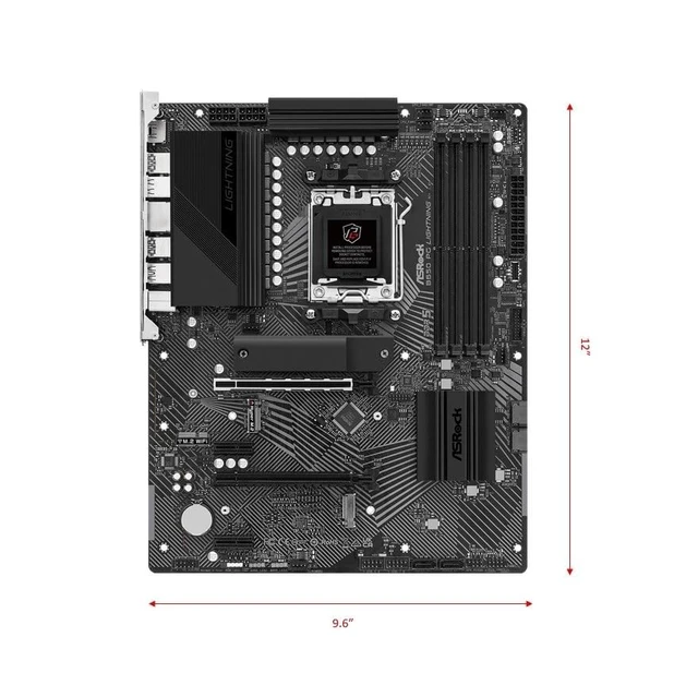 Alt view image 2 of 5 - ASRock B650 PG Lightning AMD AM5 ATX Motherboard, Supports AMD Ryzen 9000/8000/7000 Series Processors, DDR5 7200+ (OC), PCIe 5.0 M.2, 2.5G LAN, 14+2+1 Power Phase