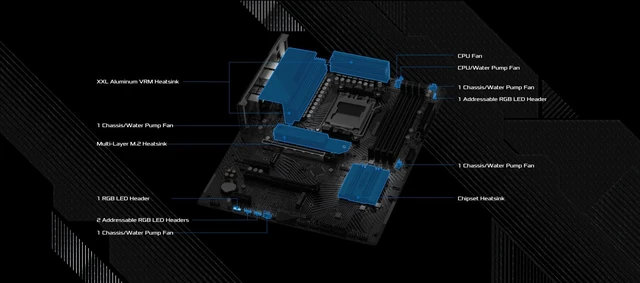 Alt view image 4 of 5 - ASRock B650 PG Lightning AMD AM5 ATX Motherboard, Supports AMD Ryzen 9000/8000/7000 Series Processors, DDR5 7200+ (OC), PCIe 5.0 M.2, 2.5G LAN, 14+2+1 Power Phase