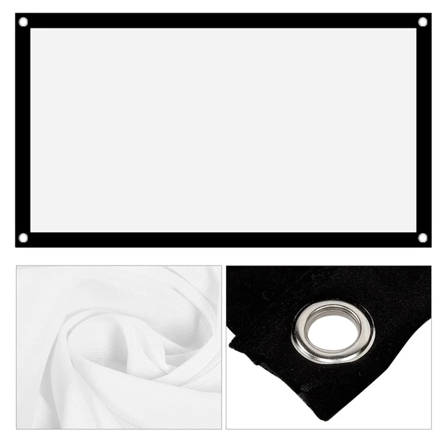 Alt view image 2 of 5 - Portable Projector Screen, Foldable Non Crease White Polyester, Front Back Projection, Outdoor Camping Movie (100in)