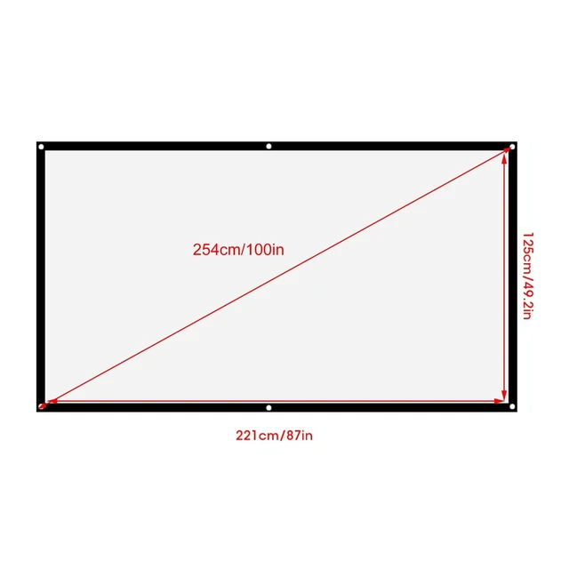 Alt view image 4 of 5 - Portable Projector Screen, Foldable Non Crease White Polyester, Front Back Projection, Outdoor Camping Movie (100in)
