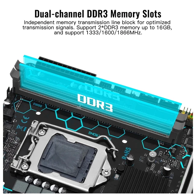 Alt view image 3 of 5 - SHANGZHAOYUAN H97 Strong LGA 1150 Motherboard for Intel 4th Core i7/i5/i3