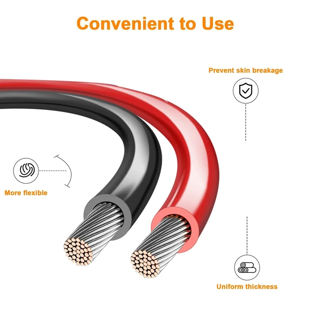 Alt view image 3 of 5 - VIABRICO 8 Gauge Wire, for Automotive Power/Ground, Battery Cable, Car Audio, RV, Amp, CCA, Automotive Wire, Amp Kit, Battery Cables, Wiring Kit, (50 feet Each- Black/Red)