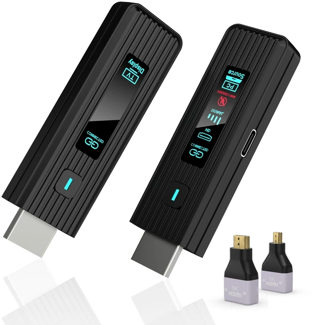 Main image of 2026 New Wireless HDMI Transmitter and Receiver, 360FT/110M Extender,4K Decode 1080P@60Hz Output,LED Display, 5.8+2.4G Streaming Video/Audio from PC/Laptop/TV Box to Monitor