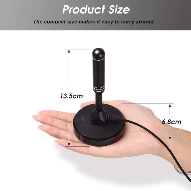 Alt view image 4 of 5 - August DTA240 Digital TV Antenna Indoor/Outdoor Magnetic Base Portable