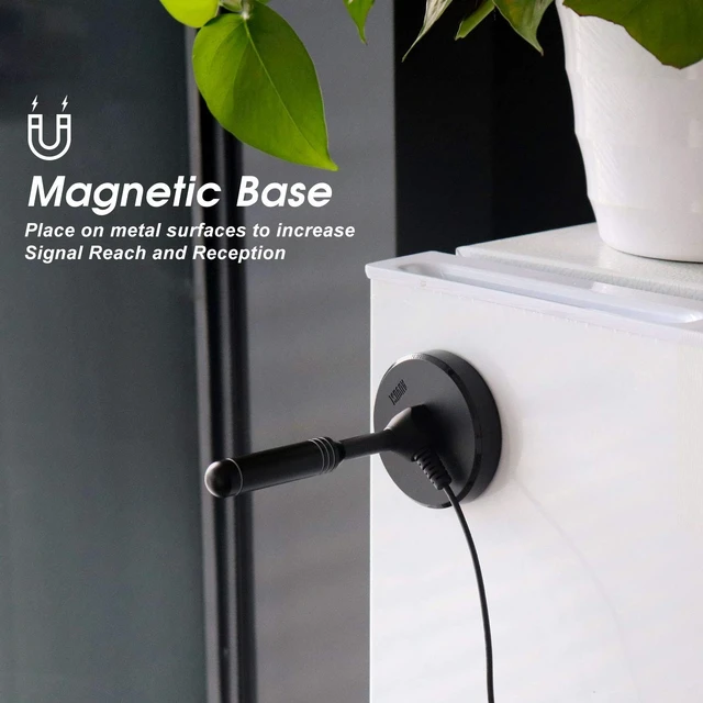 Alt view image 5 of 5 - August DTA240 Digital TV Antenna Indoor/Outdoor Magnetic Base Portable