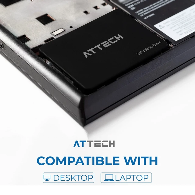 Alt view image 5 of 5 - ATTECH 128GB Internal SSD SATA III 2.5" Solid State Hard Drive, 3D NAND